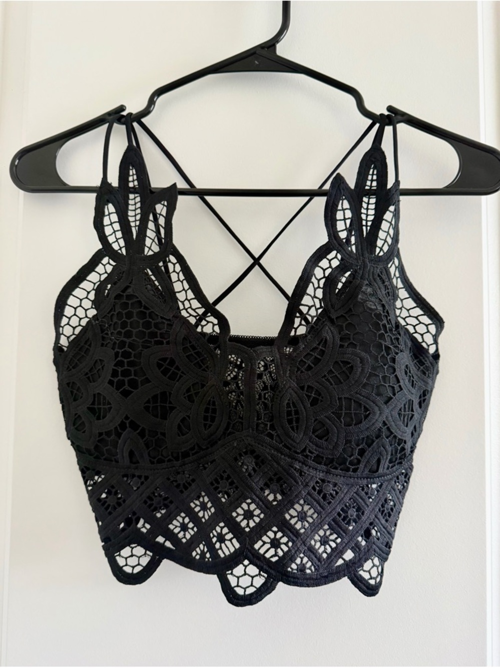 Black Lace Bralette Cropped Top
